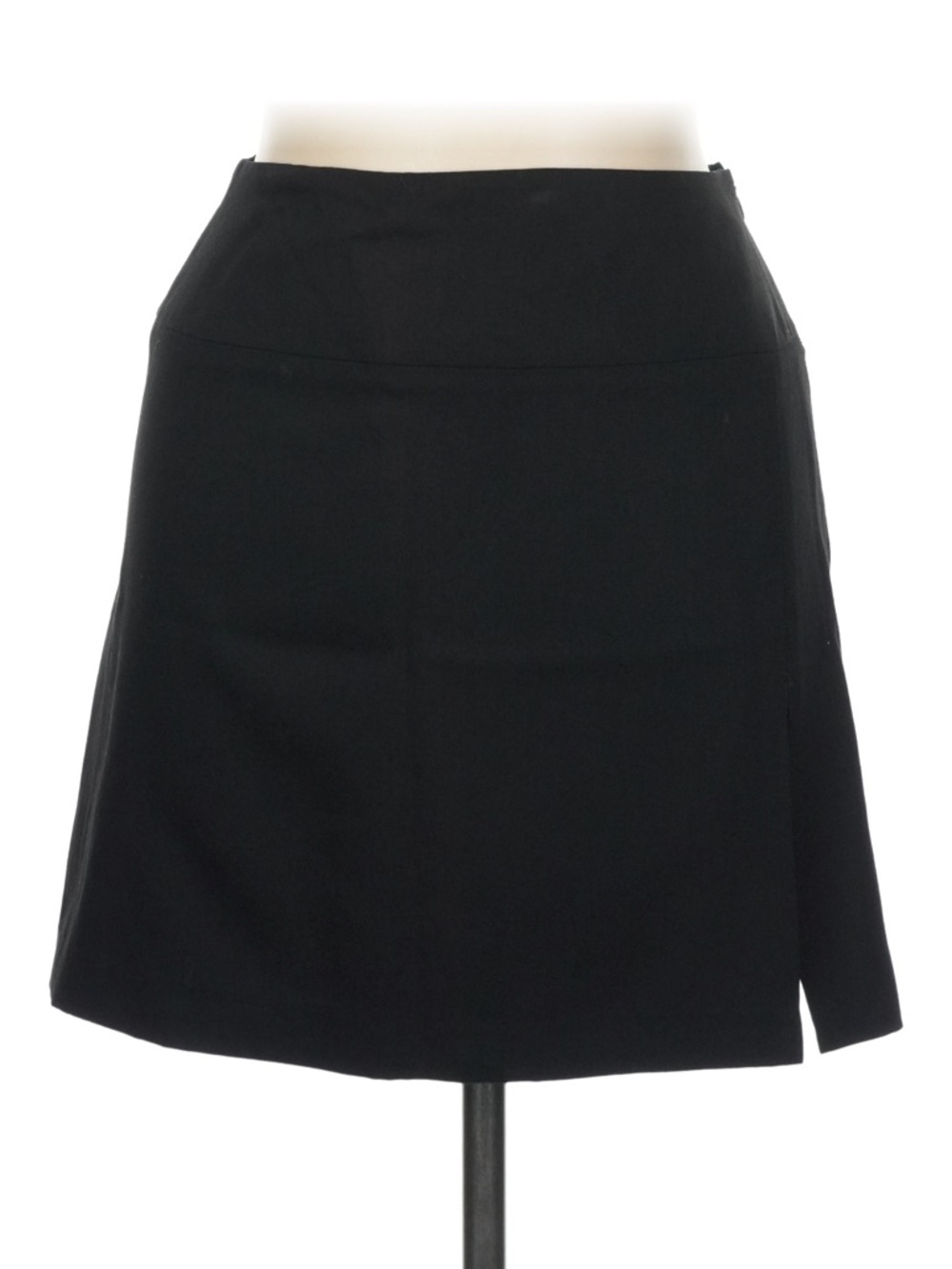 Vintage AX Armani Exchange Y2K Wool Black Classic Mini Skirt Side Vent Size 6